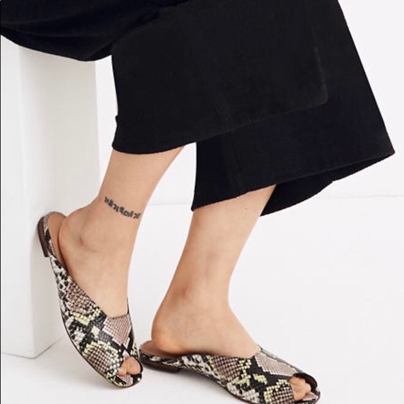 Madewell Shoes - The Erica Peep-Toe Mule in Snake Embosse NEW IN BOX!